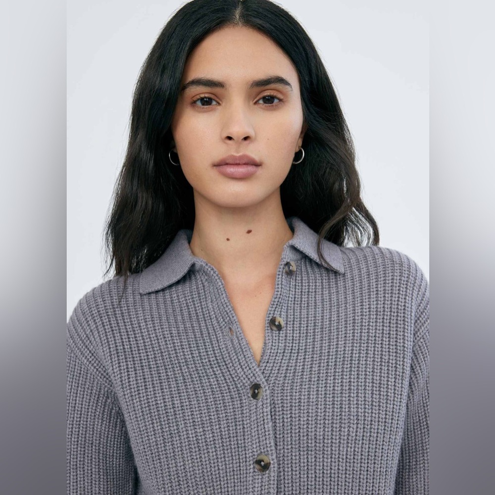 Wilfred Aritzia Heather Gray Sweater Knit Cardigan XS